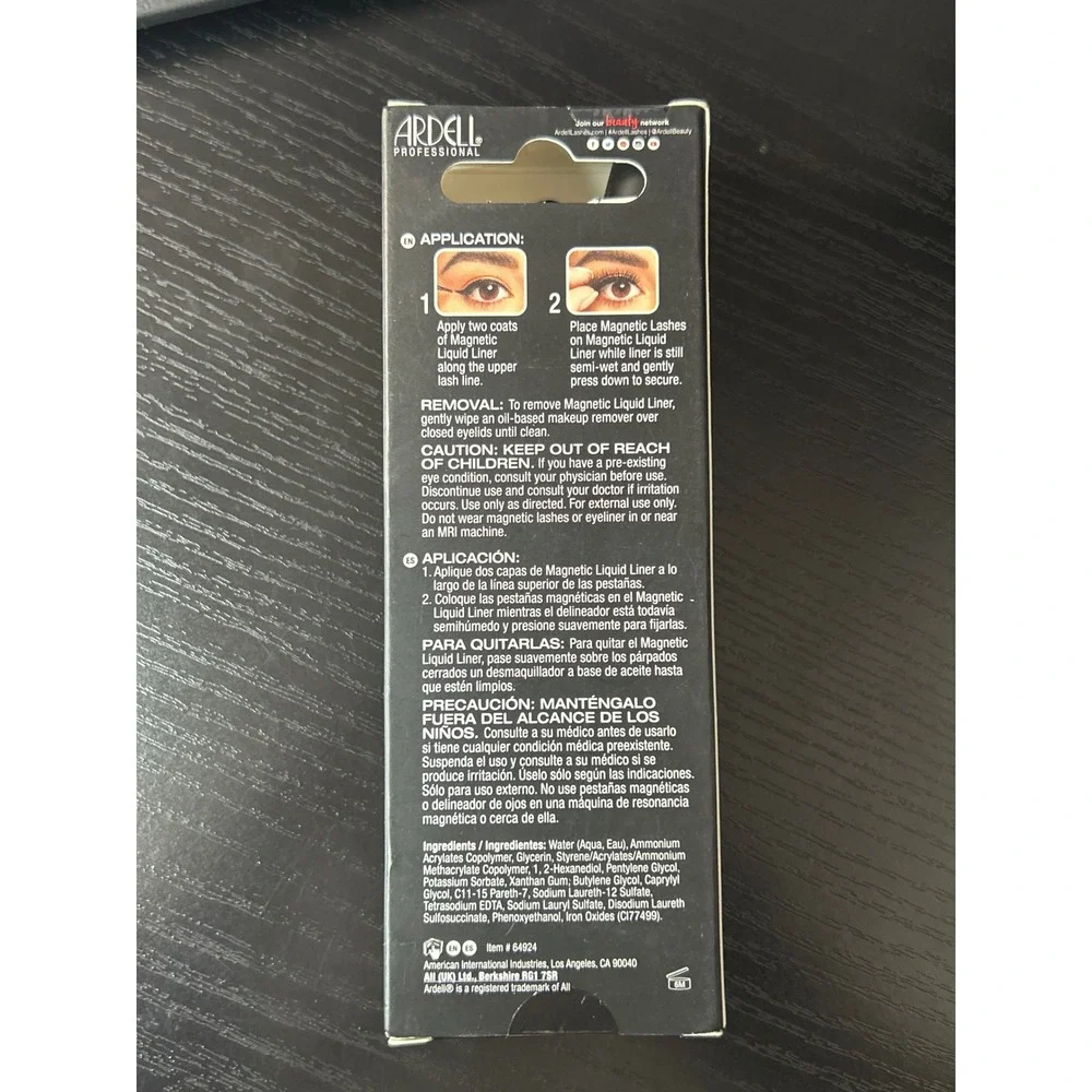 Ardell Professional Magnetic Liquid Eyeliner Black Waterproof Easy Apply 0.12oz